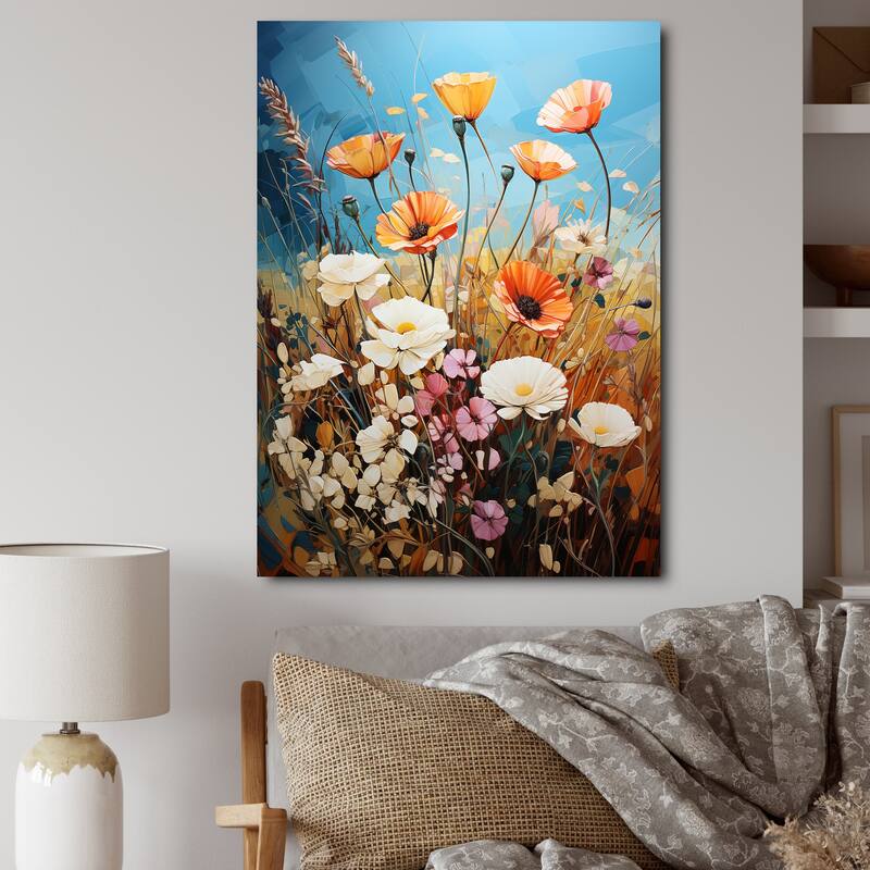 Designart "Meadow Contemporary Wildflowers Pointillism II" Meadow